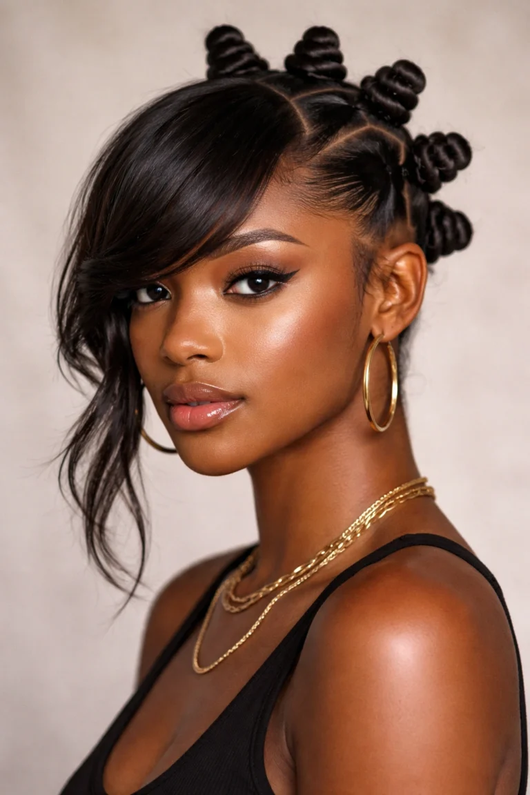 25 Bantu Knot Styles With Bangs