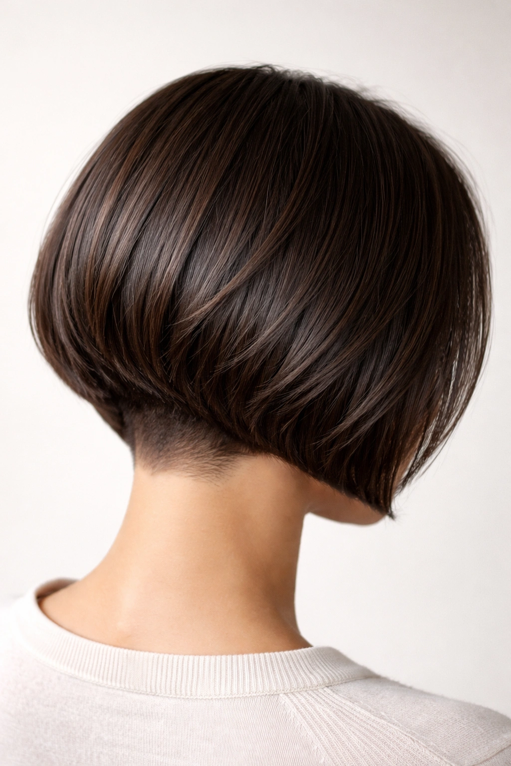 Undercut bob for dense hair with hidden nape undercut
