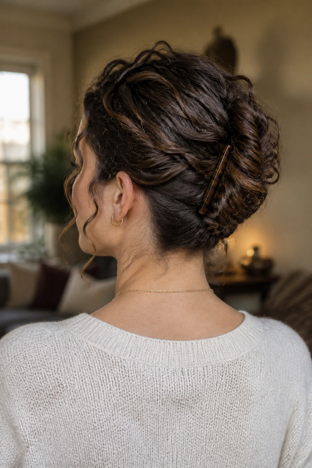 Real person with a French pin twist showing 2B waves